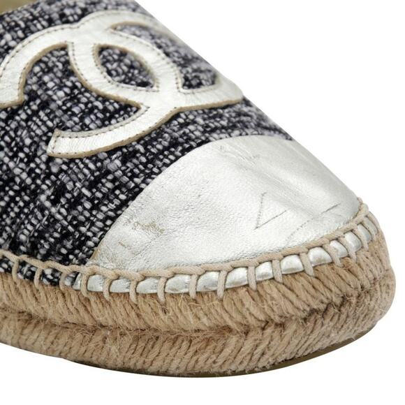 Chanel Metallic Tweed Espadrilles 40 Monogram 2018 Cc Flats CC-S0207P-C024 - Picture 7 of 12